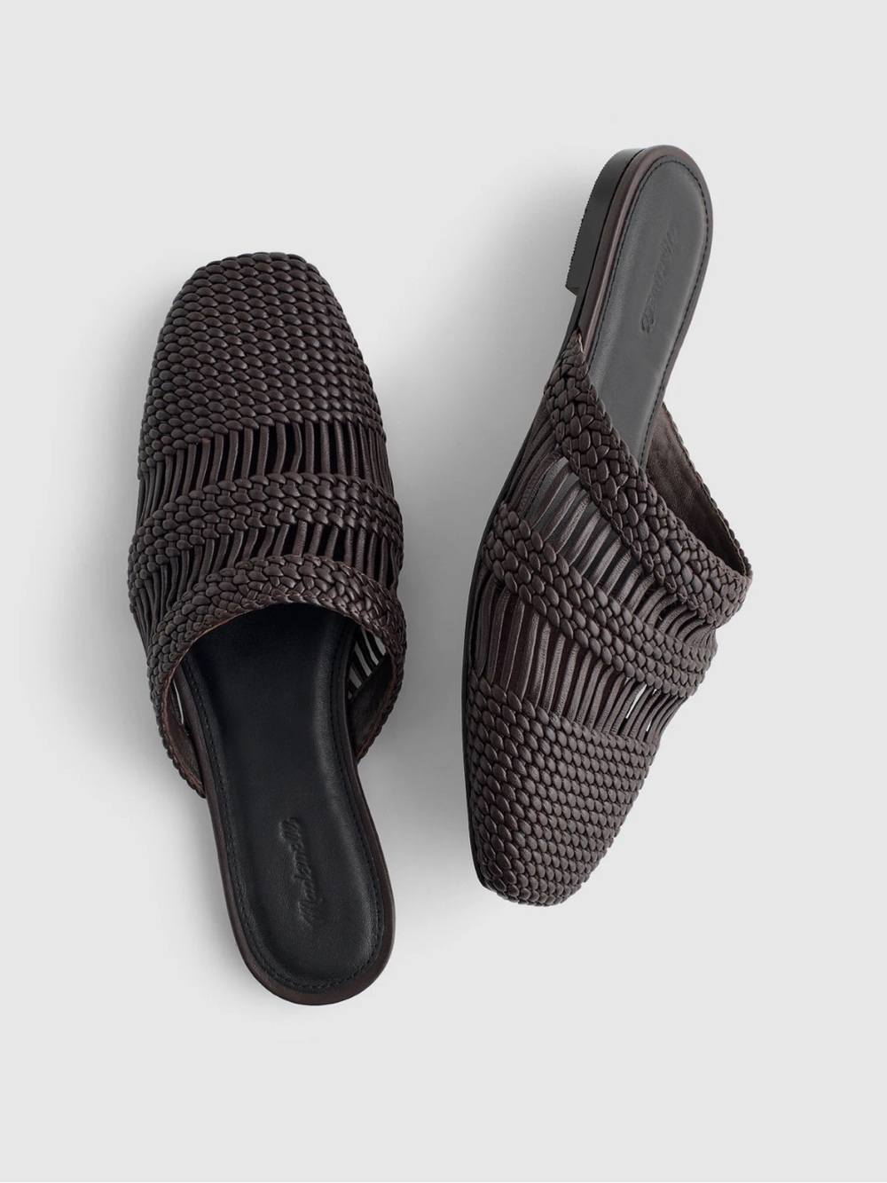 NEW Madewell The Mylie woven Glove Mule Size 10.5 Coffee Bean leather NZ137 $168
